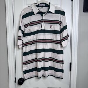 Vintage Titleist Collection Polo Shirt Mens L Striped Piper Glen Golf Pocket